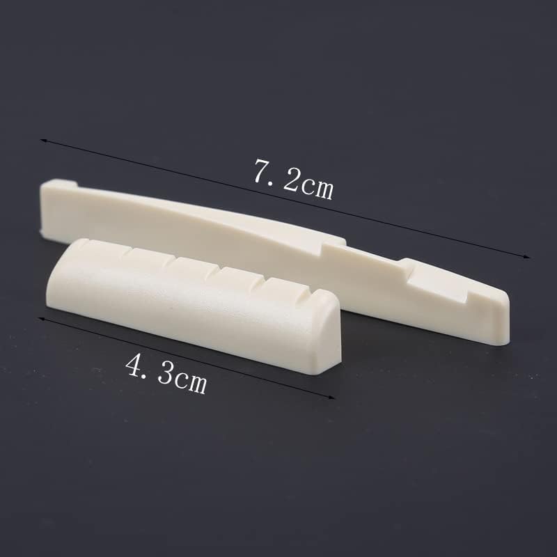SETHDA Geva 2 Sets 6 Strings Acoustic Guitar Bone Bridge Saddle for Acoustic Guitar Replacement Parts - Image 2